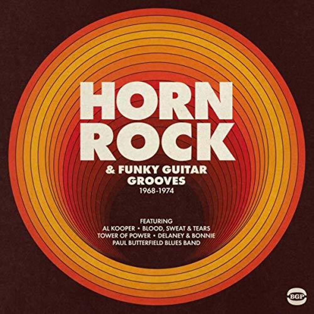 the album cover for Horn Rock & Funky Guitar Grooves 1968-1974 / Var - Horn Rock & Funky Guitar Grooves 1968-1974 / Various