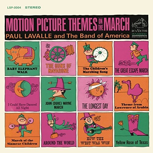 the album cover for Paul Lavalle - Motion Picture Themes On the March