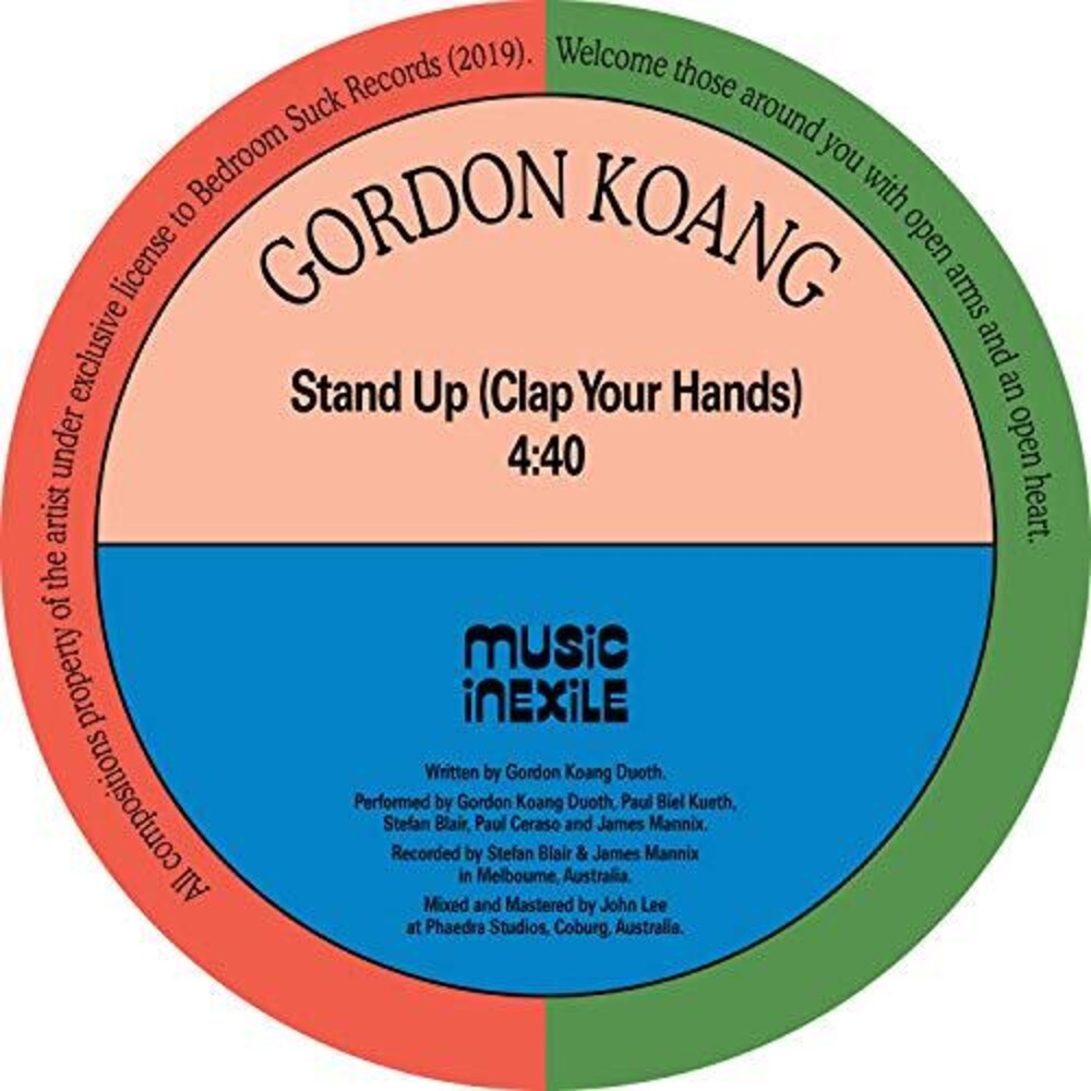 the album cover for Gordon Koang - Stand Up (Clap Your Hands) B/W Asylum Seeker [Limited Edition]