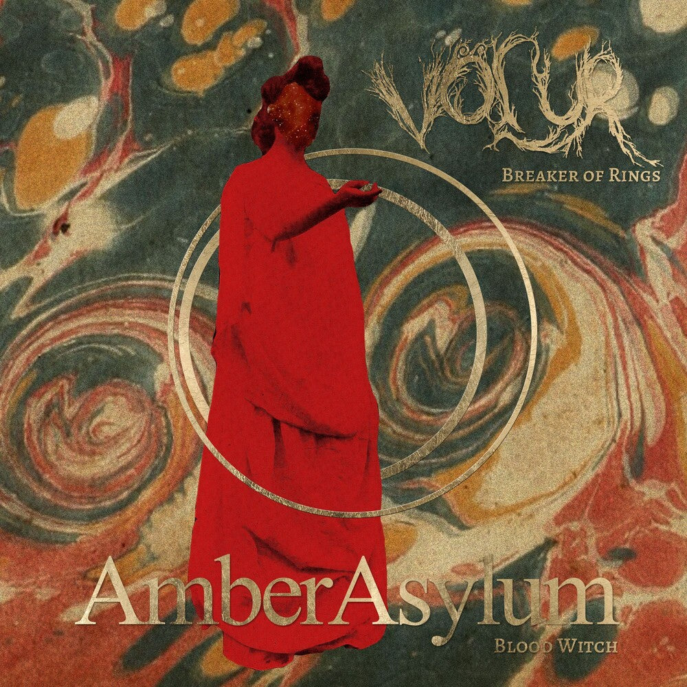 the album cover for Volur / Amber Asylum - Breaker Of Rings / Blood Witch (Gold Vinyl) [Colored Vinyl]