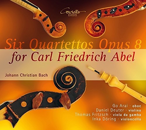 the album cover for J Bach C / Arai / Doring - Six Quartettos Opus 8 for Carl Friedrich Abel