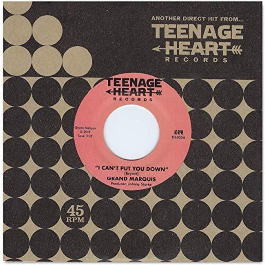 the album cover for Grand Marquis - I Can't Put You Down / I'll Never Be Satisfied