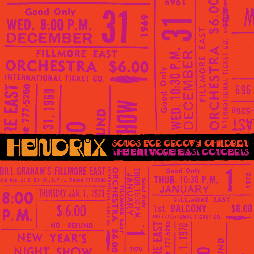the album cover for Jimi Hendrix - Songs For Groovy Children: The Fillmore East Concerts [5CD]