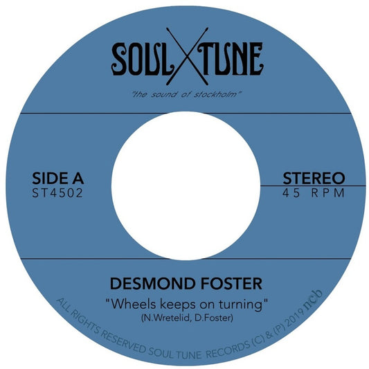 the album cover for Desmond Foster - Wheels Keeps on Turning / Attitude