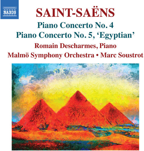 the album cover for Saens / Descharmes / Soustrot - Piano Concertos 4 & 5