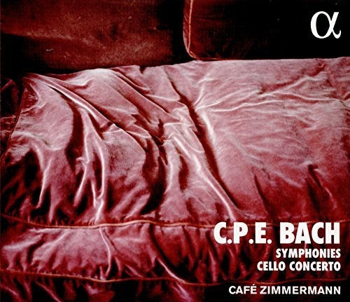 the album cover for C Bach PE / Zimmermann - Symphonies & Cello Concerto