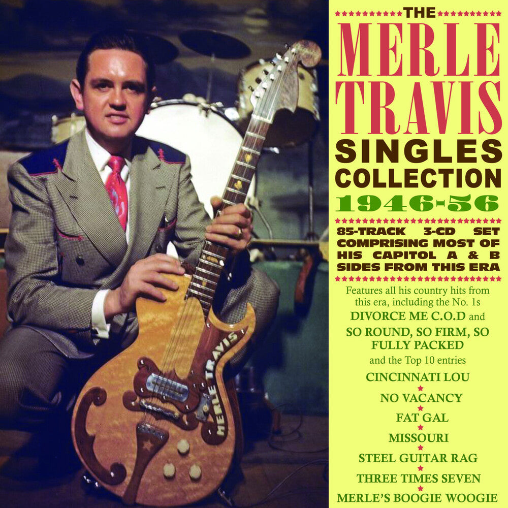 the album cover for Merle Travis - Singles Collection 1946-56