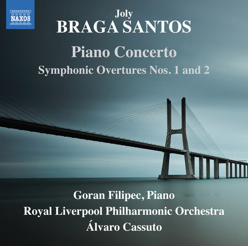 the album cover for Santos - Piano Concerto / Symphonic Overtures 1 & 2