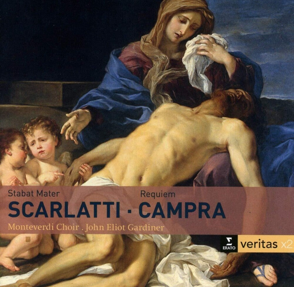 the album cover for English Baroque Soloists / John Gardiner Eliot - Scarlatti: Stabat Mater - Campra: Messe des morts (Requiem) (2CD)