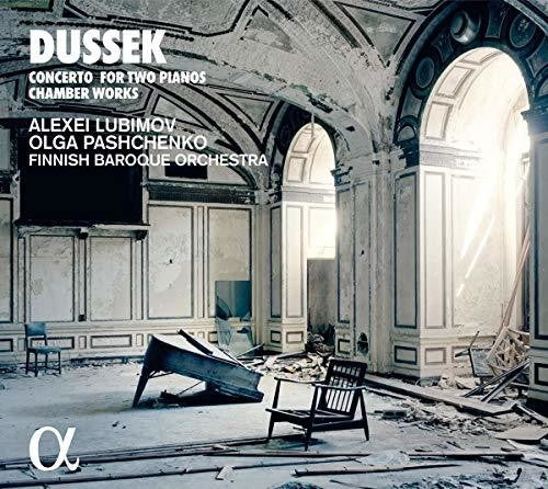 the album cover for Dussek / Lubimov / Finnish Baroque Orchestra - Concertos for Two Pianos / Chamber Works
