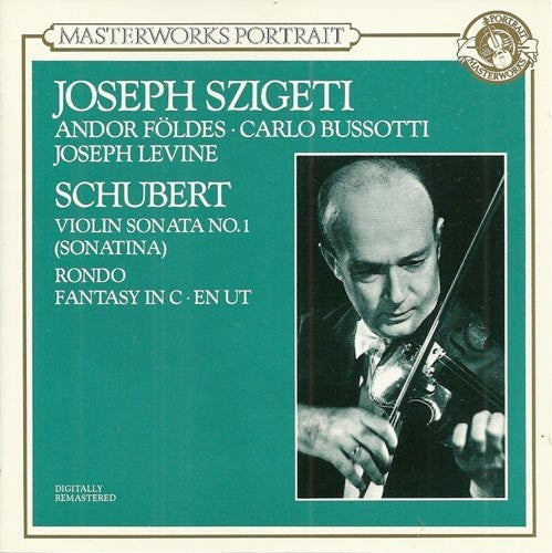 the album cover for Schubert / Szigeti - Violin Sonata No 1