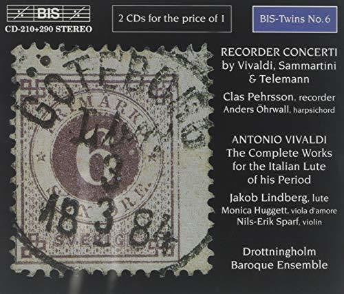 the album cover for Vivaldi / Sammartini / Telemann / Pehrsson - Recorder Concerti / Lute Music