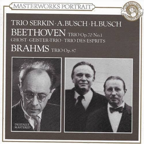 the album cover for Brahms / Beethoven / Busch - Trio Op 70 No 1