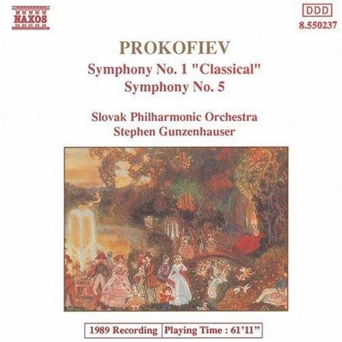 the album cover for Prokofiev - Syms Nos 1 & 5