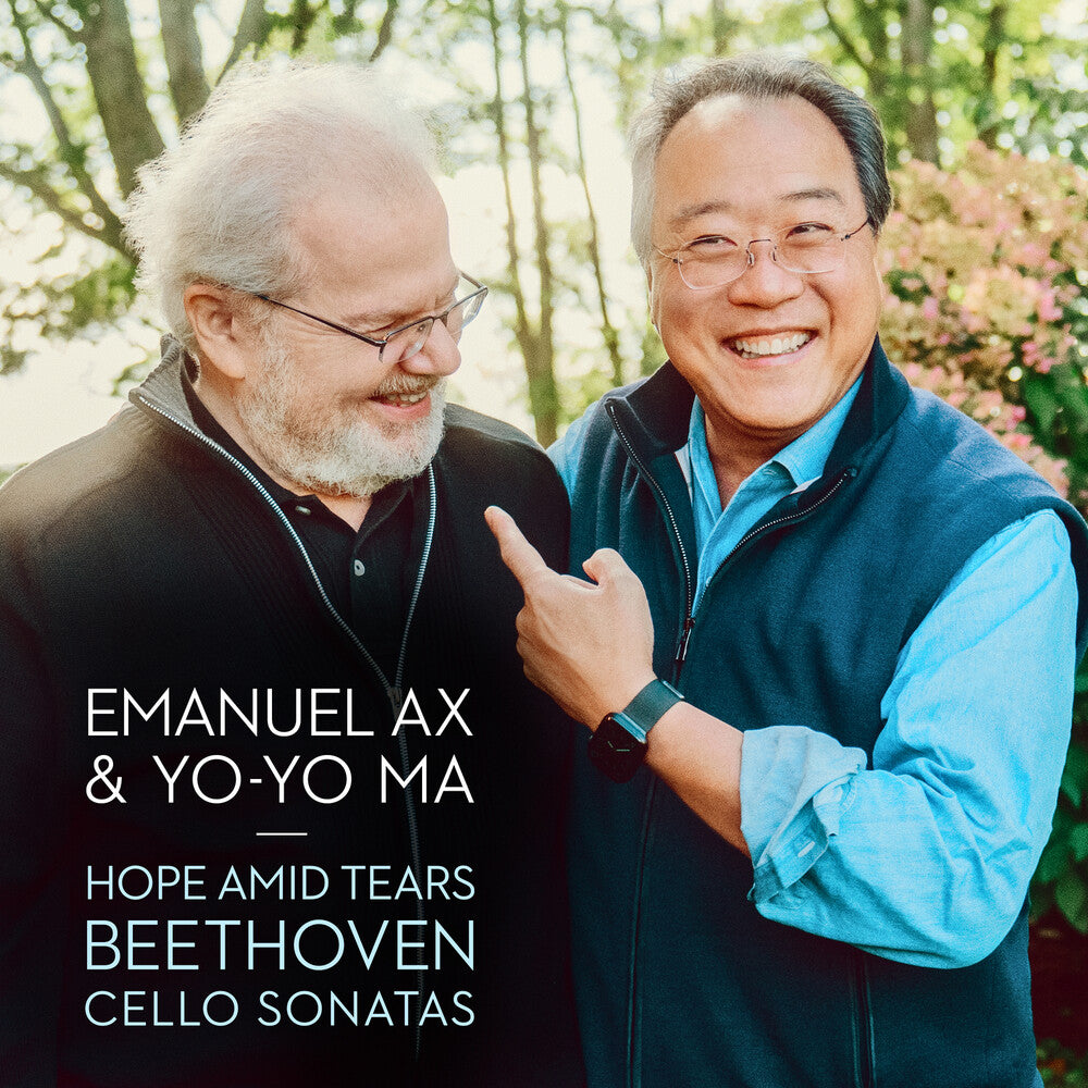 the album cover for Yo-Yo Ma &amp; Emanuel Ax - Hope Amid Tears — Beethoven: Cello Sonatas [3CD]