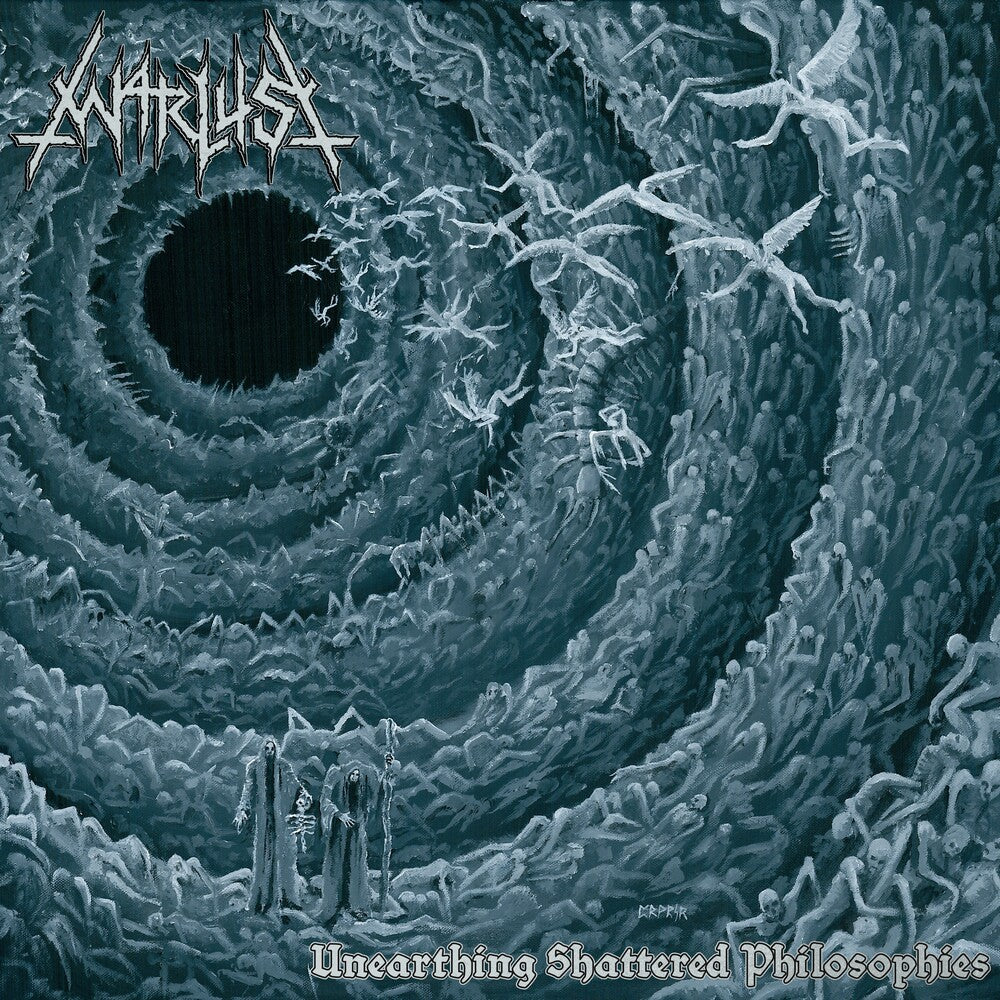 the album cover for Warlust - Unearthing Shattered Philosophies