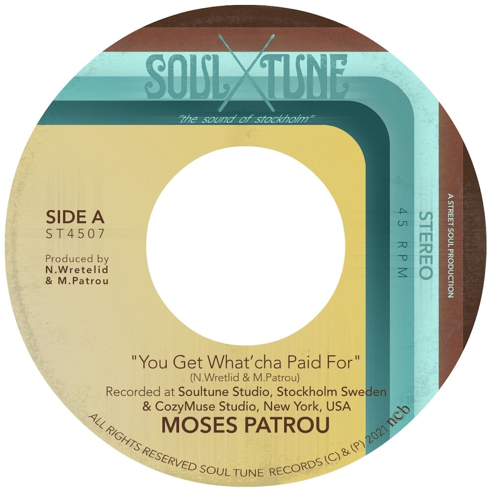 the album cover for Moses Patrou - You Get What'cha Paid For / Who's Gonna Save Me