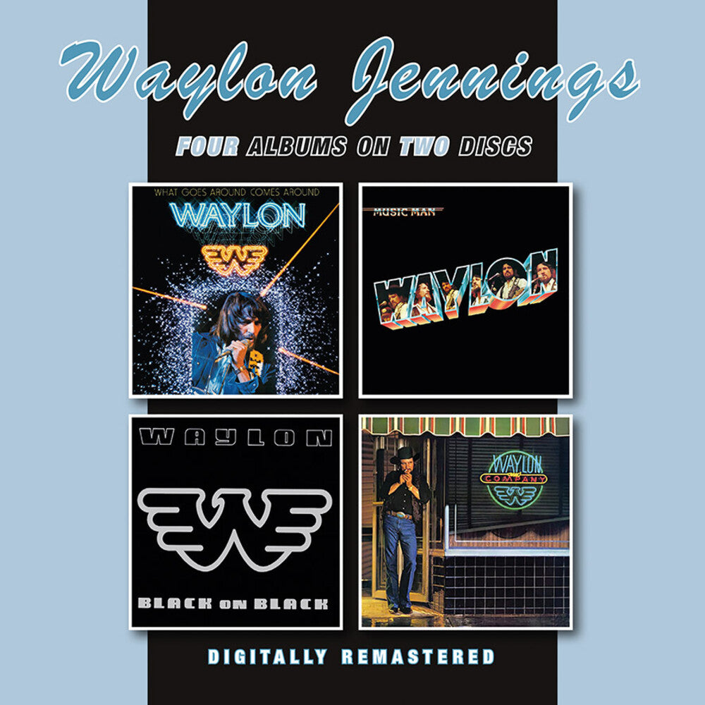 the album cover for Waylon Jennings - What Goes Around Comes Around / Music Man / Black
