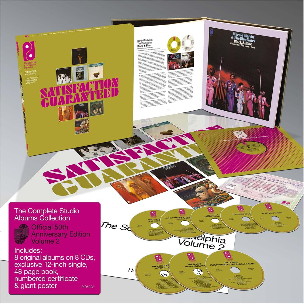 the album cover for Various Artists - Satisfaction Guaranteed: The Sound Of Philadelphia International Records Volume 2 [8CD Book Set with Bonus 12in Single]