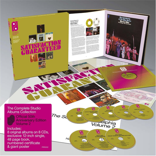 the album cover for Various Artists - Satisfaction Guaranteed: The Sound Of Philadelphia International Records Volume 2 [8CD Book Set with Bonus 12in Single]