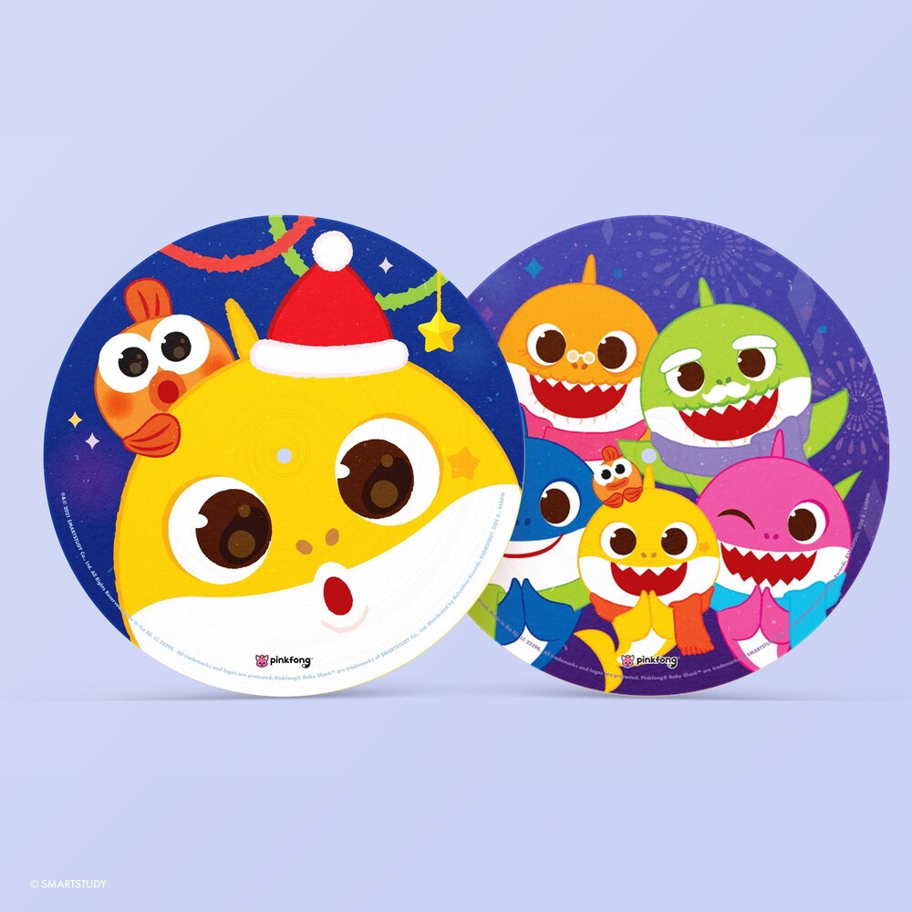 the album cover for Pinkfong - Pinkfong Baby Shark Holiday Special: Christmas Sharks [Picture Disc Vinyl Single]