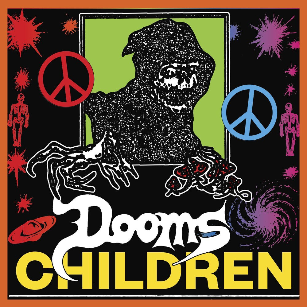 the album cover for Dooms Children - Dooms Children [Indie Exclusive Limited Edition Black w/ Yellow Splatter & Black w/ Blue Splatter LP]