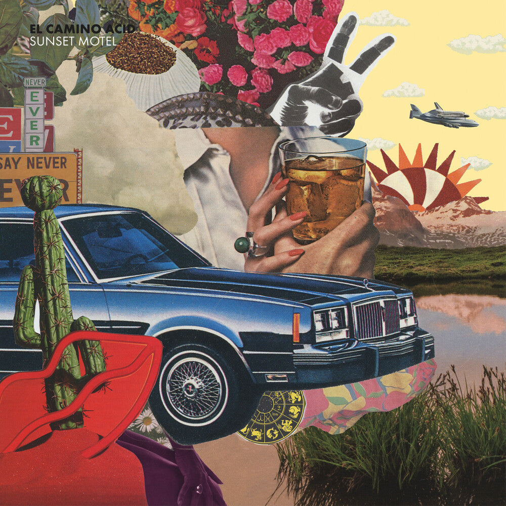 the album cover for El Camino Acid - Sunset Motel [Orange LP]