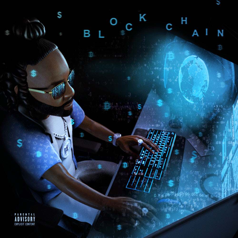 the album cover for Money Man - Blockchain (Blue Seaglass Wave) (Blue) [Colored Vinyl]