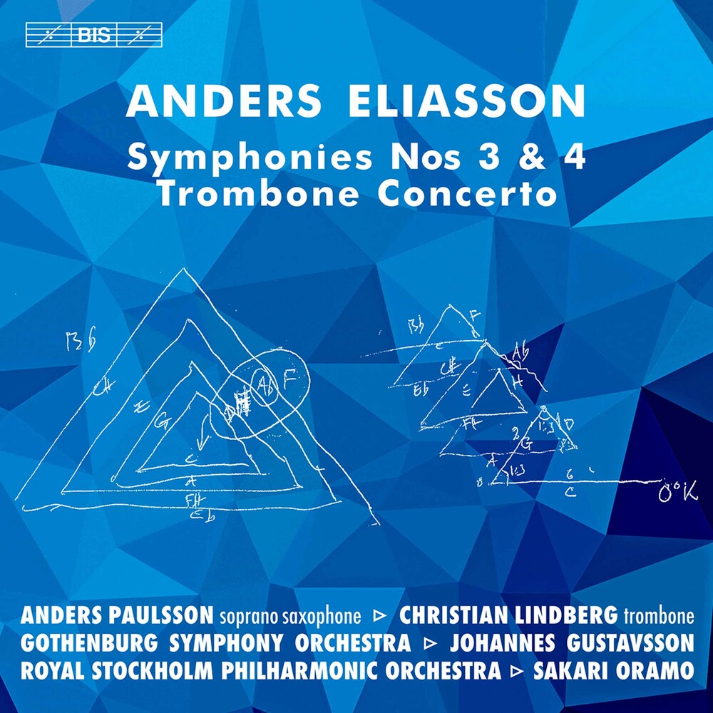 the album cover for Eliasson / Paulsson / Lindberg - Symphonies 3 & 4 & Trombone Concerto (Hybr)