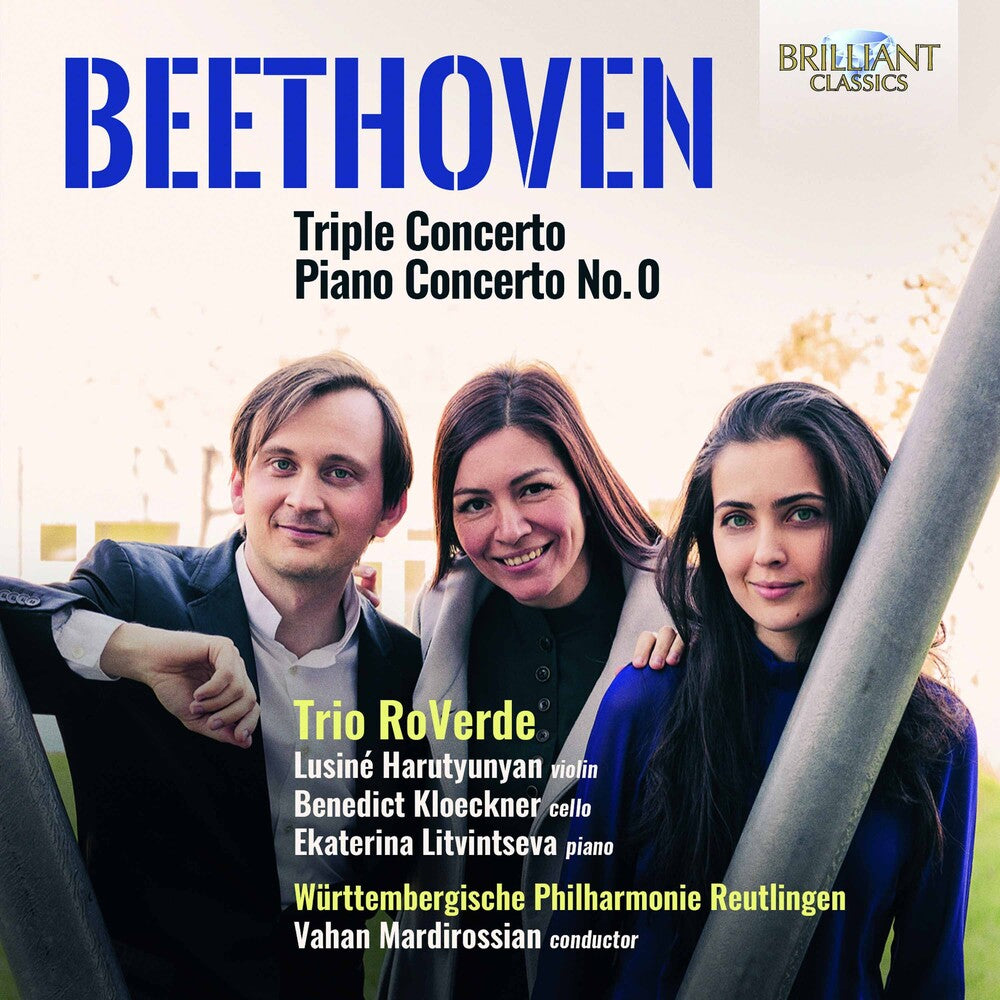 the album cover for Beethoven / Trio Roverde - Triple Concerto In C 56 & Piano Concerto In E-Flat