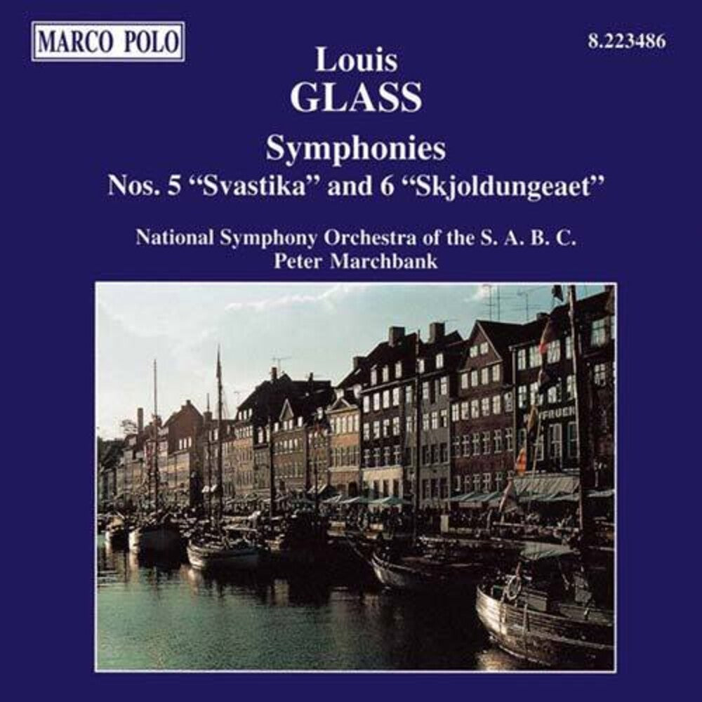 the album cover for Glass / Marchbank / Nso Of Sabc - Symphony 5: Swastika / Symphony 6: Skjoldungeaet