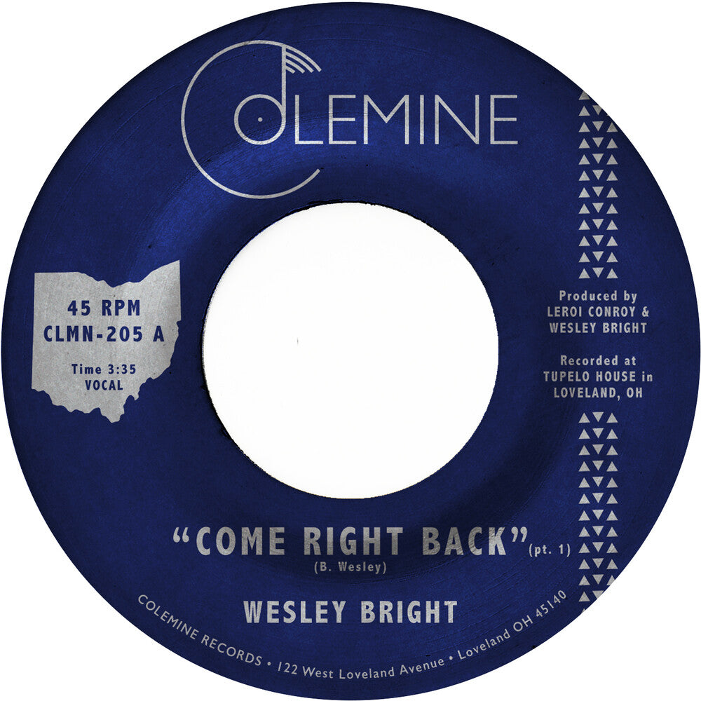 the album cover for Wesley Bright - Come Right Back (Opaque Red) [Colored Vinyl] (Red)