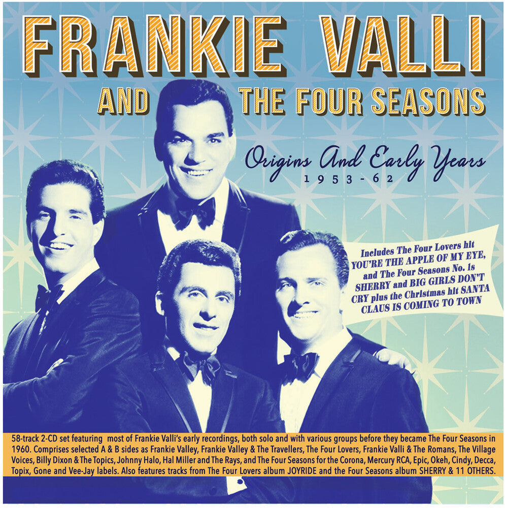 the album cover for Frankie Valli  & The Four Seasons - Origins And Early Years 1953-62