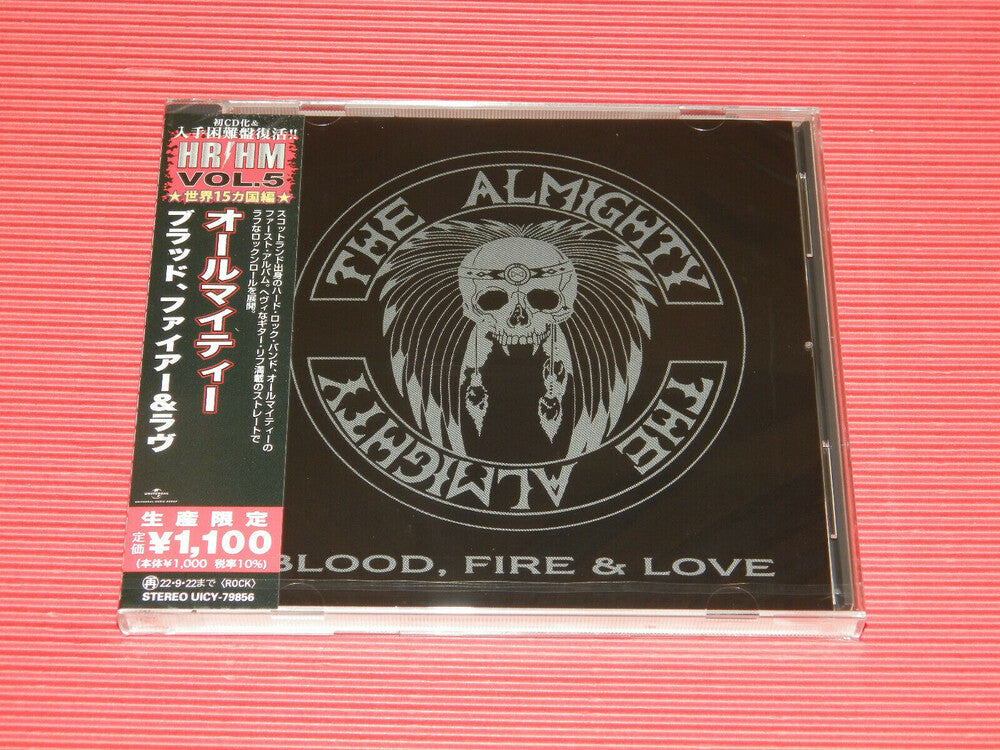 the album cover for Almighty - Blood Fire & Love [Reissue] (Jpn)