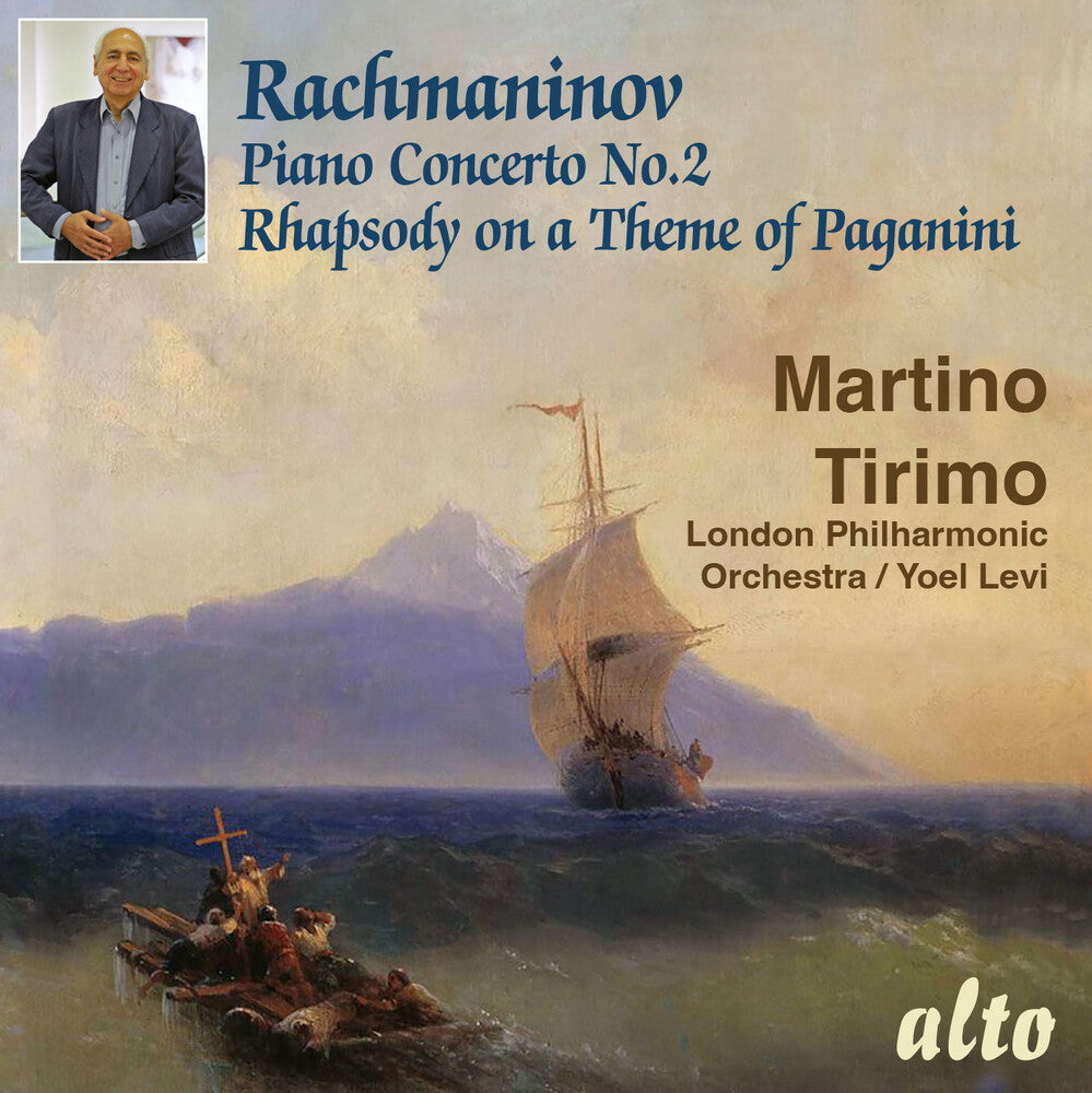 the album cover for Martino Tirimo  / Philharmonia Orchestra - Rachmaninoff: Pno Con No. 2 In C Minor Op. 18