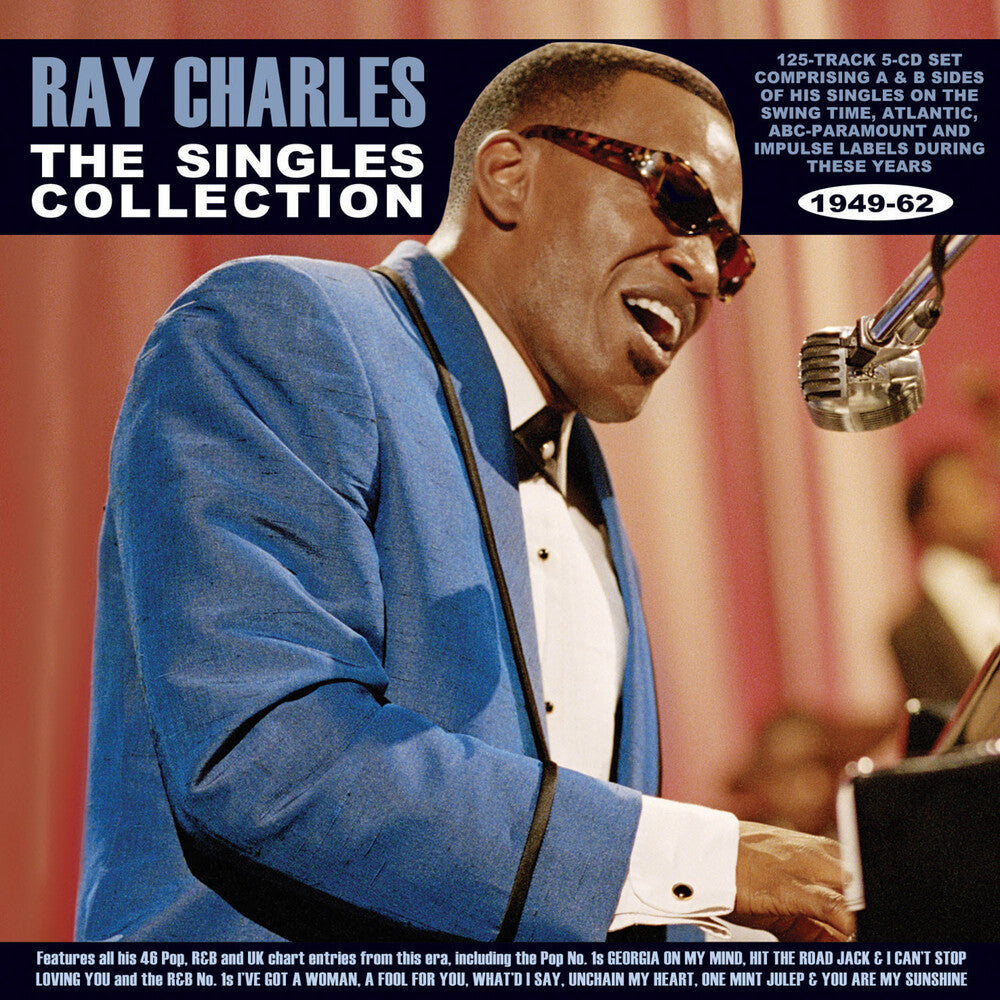 the album cover for Ray Charles - Singles Collection 1949-62