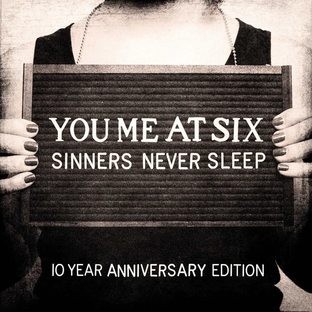 the album cover for You Me At Six - Sinners Never Sleep: 10th Anniversary [Deluxe Silver 3LP]