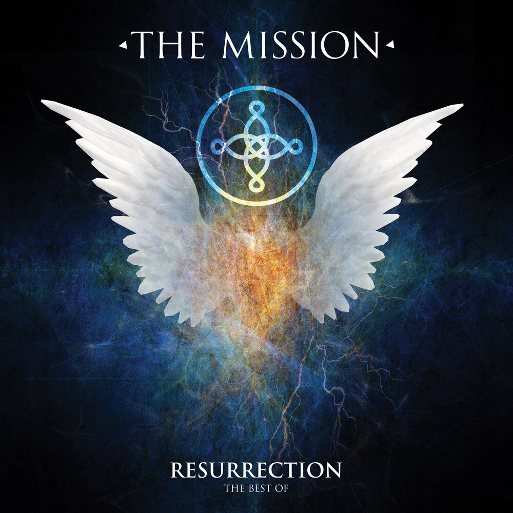 the album cover for Mission - Resurrection - Best Of - Blue White Marble (Blue)