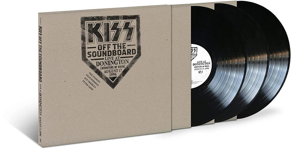 the album cover for KISS - Kiss Off The Soundboard: Donington 1996 (Live) [3LP]