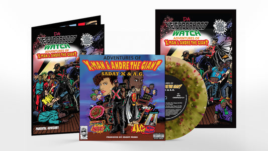 the album cover for Sadat X & A.G. - Adventures Of X-Man & Andre The Giant