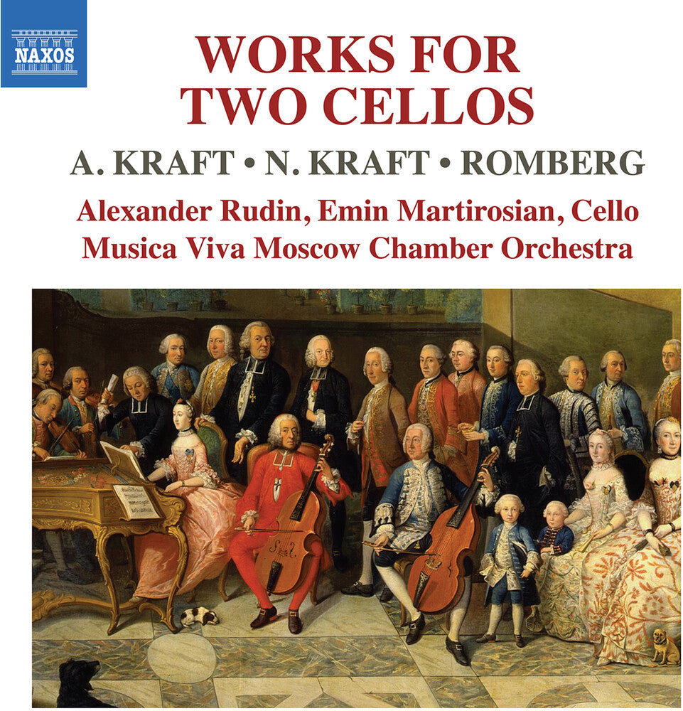 the album cover for Kraft / Rudin / Martirosian - Works for 2 Cellos
