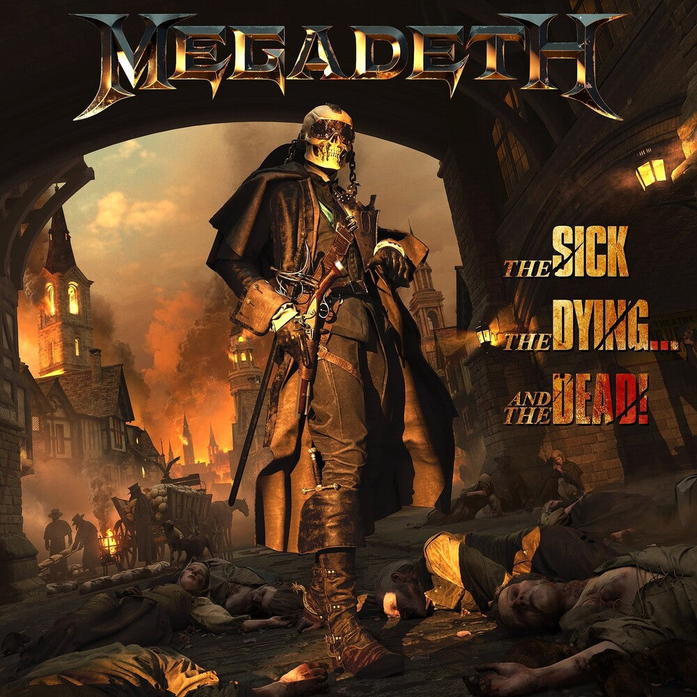 the album cover for Megadeth - The Sick, The Dying… And The Dead! [Indie Exclusive Limited Edition CD w/ Sticker Set]