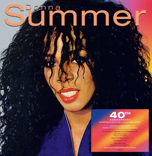 the album cover for Donna Summer - Donna Summer: 40th Anniversary (Blue) [Colored Vinyl] (Red)