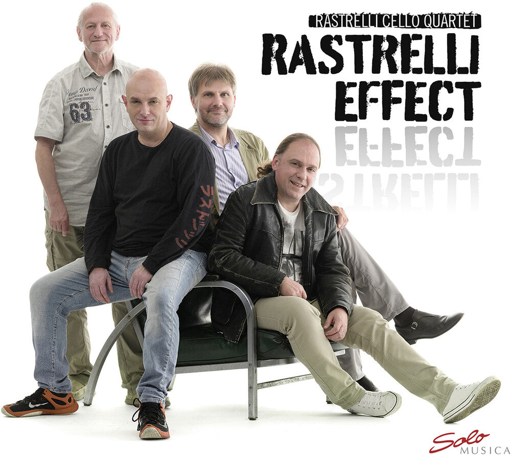 the album cover for Degtyareff / Drabkin / Rastrelli Cello Quartet - Degtyareff Drabkin Kraftzoff Kravtsov And Timofeev: Rastrelli Effect