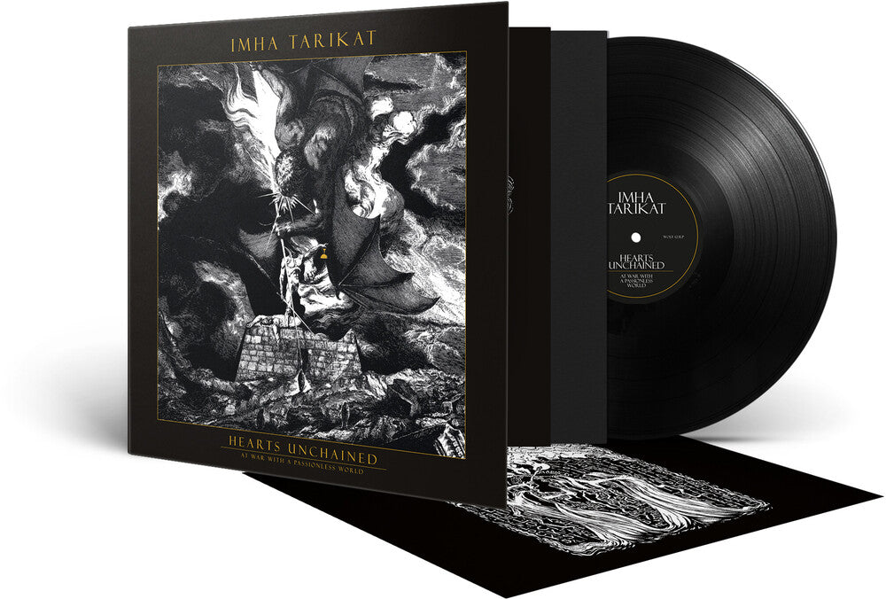 the album cover for Imha Tarikat - Hearts Unchained - At War With A Passionless World