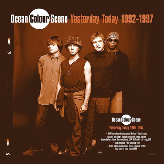 the album cover for Ocean Colour Scene - Yesterday Today 1992-1997 (Blue) (Box) [Colored Vinyl] (Uk)