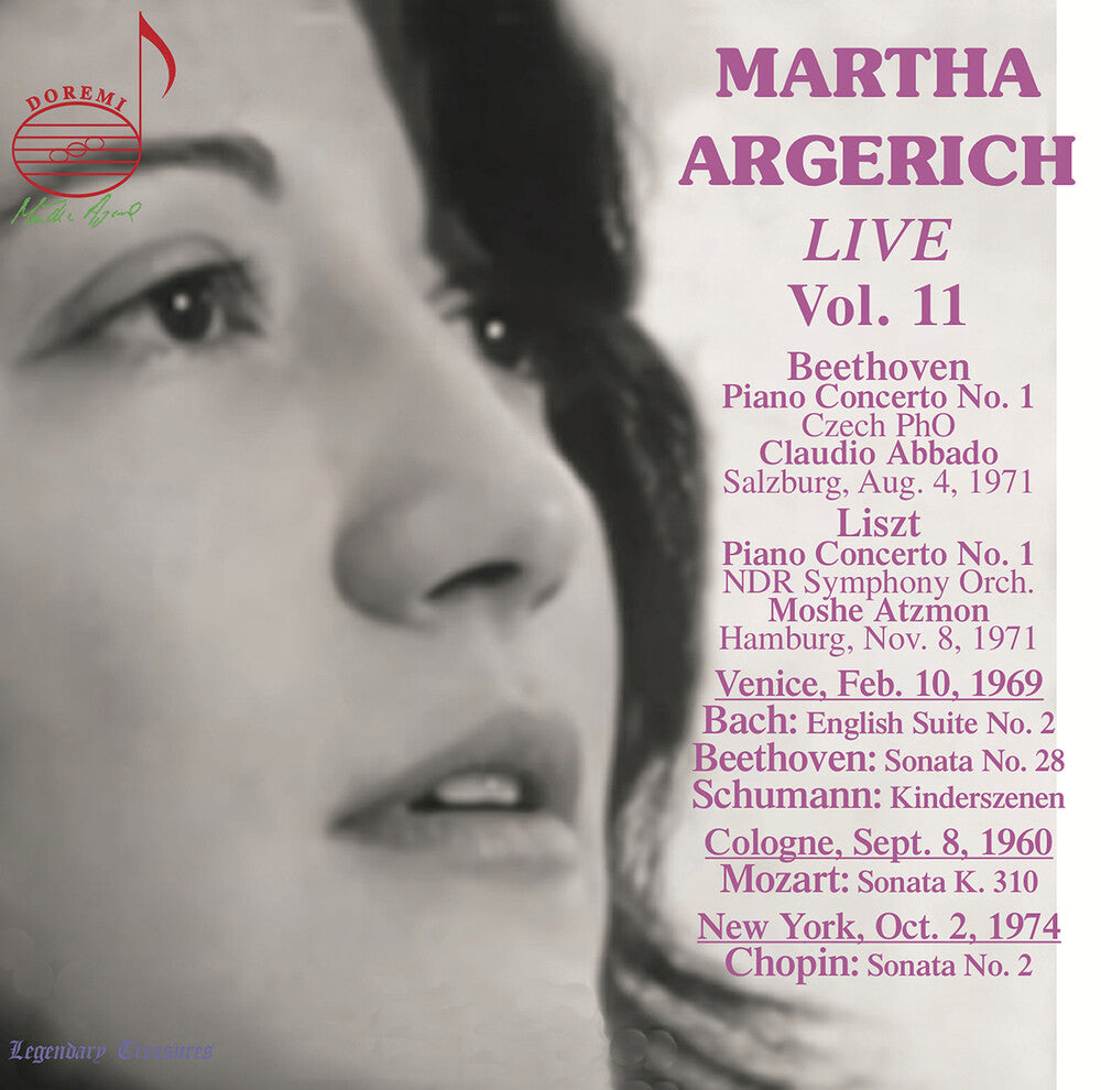 the album cover for Bach / Argerich / Czech Philharmonic - V11: Martha Argerich Live