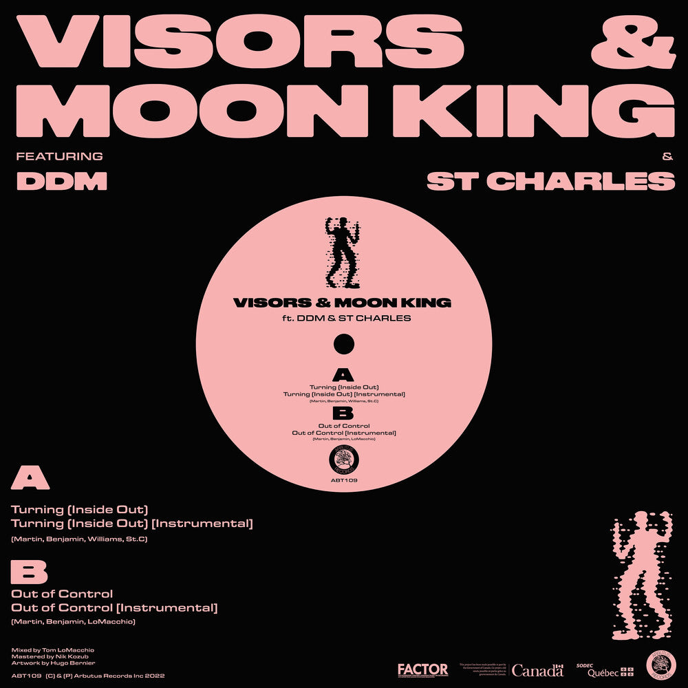 the album cover for Visors & Moon King - Turning (Inside Out) b/w Out Of Control [Vinyl Single]