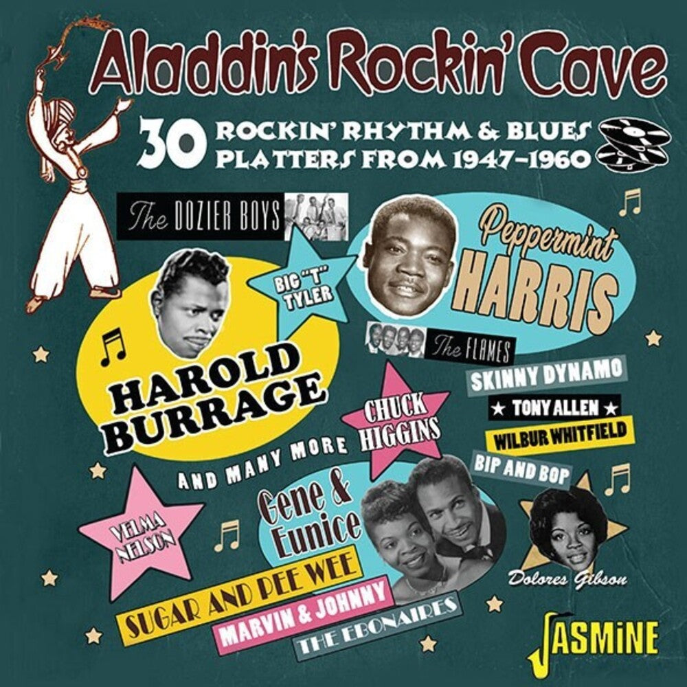 the album cover for Aladdin's Rockin Cave: 30 Rockin Rhythm & Blues - Aladdin's Rockin Cave: 30 Rockin Rhythm & Blues