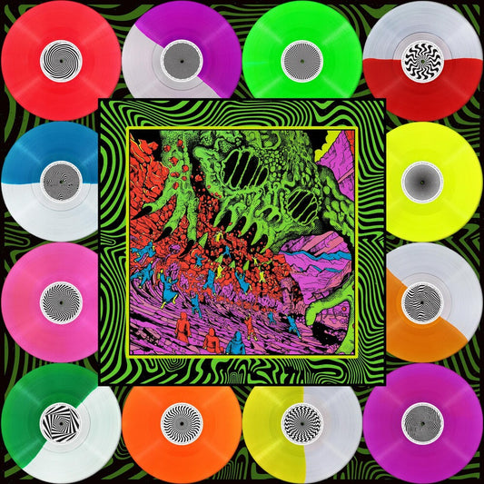 the album cover for King Gizzard & The Lizard Wizard - Live at Red Rocks '22 [Limited Edition 12 LP Color Vinyl Box Set]